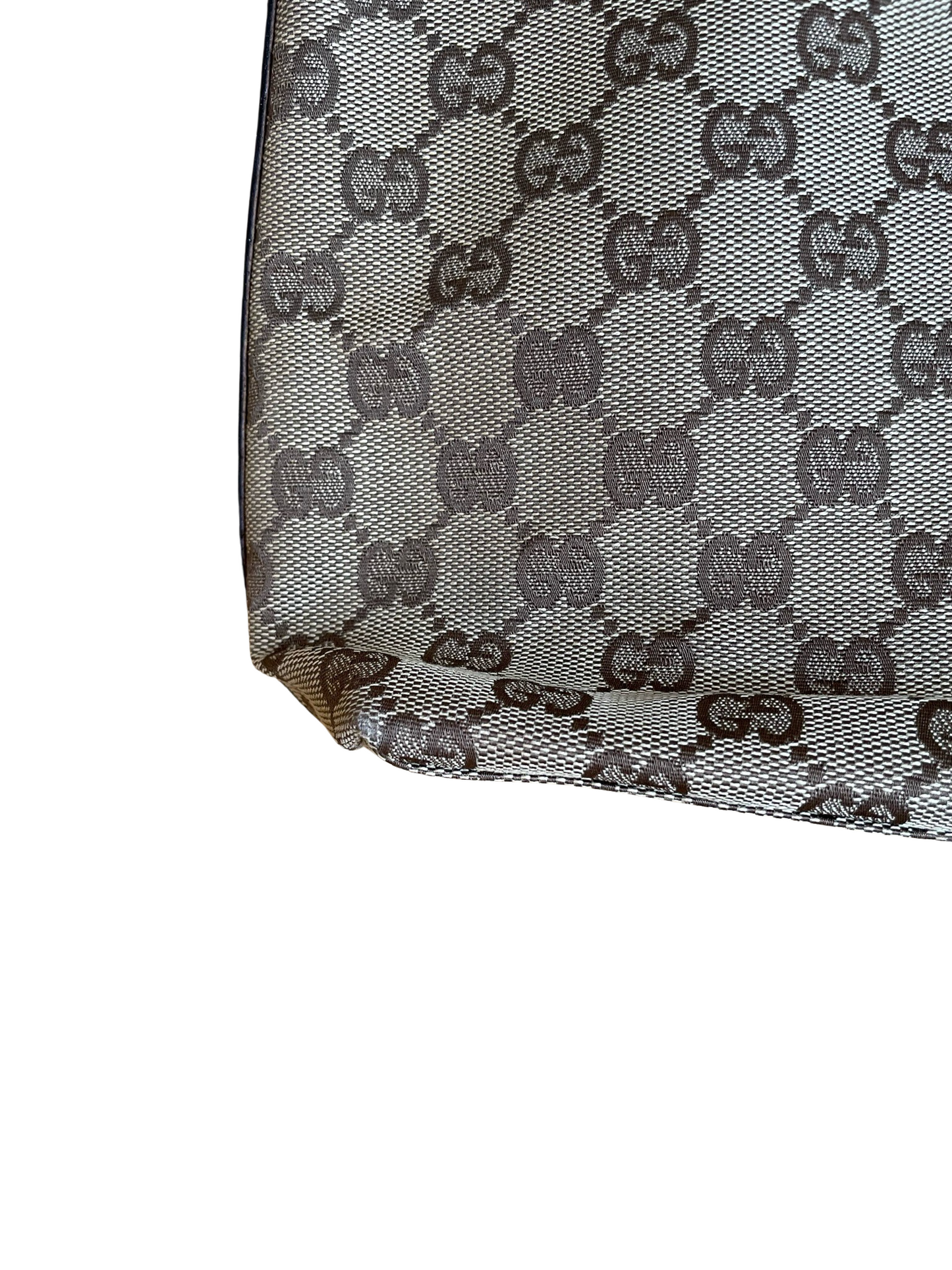 Gucci Beige & Dark Brown Jacquard Handbag