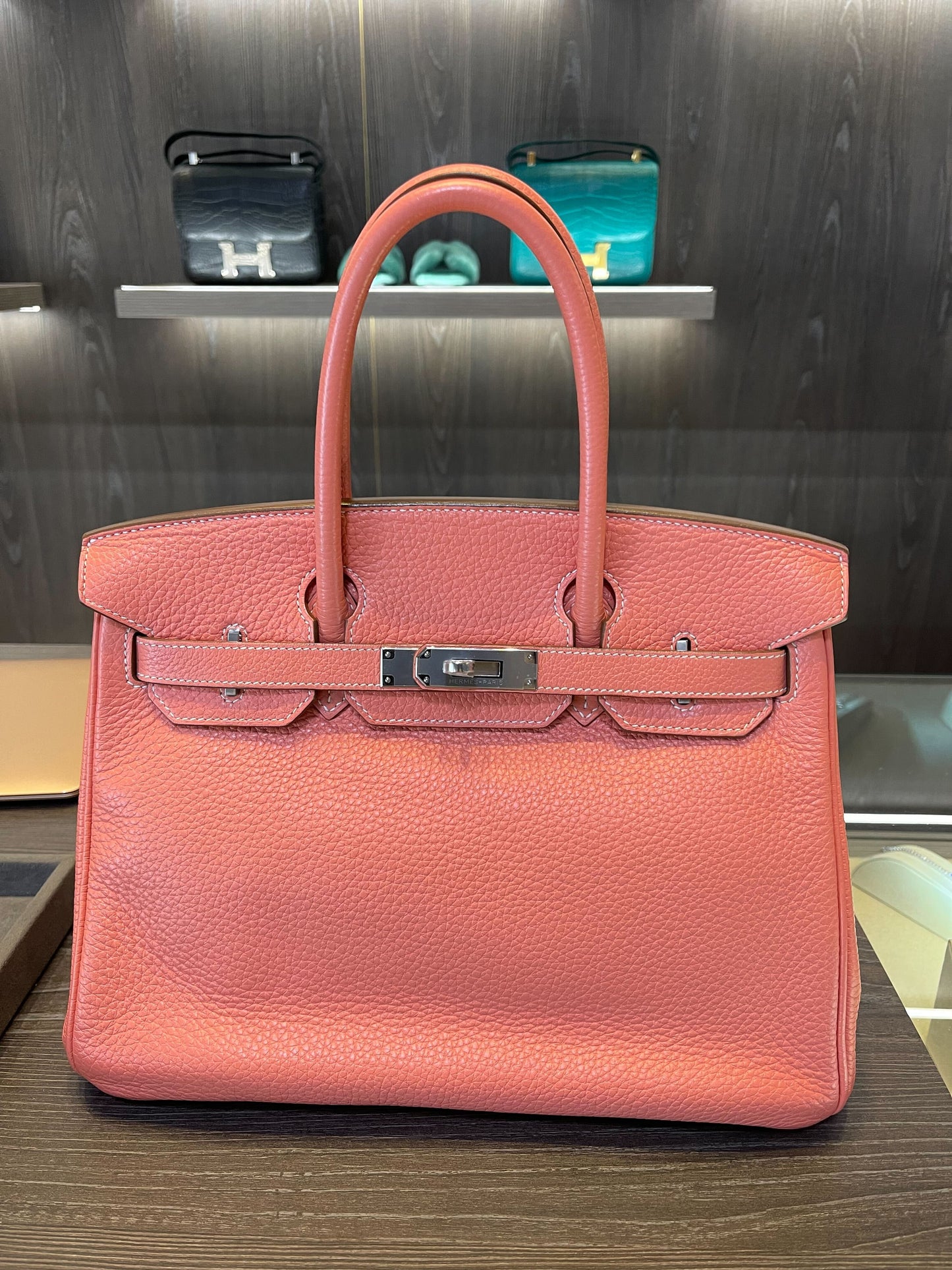 Hermes Birkin 30 Crevette Togo Palladium Hardware