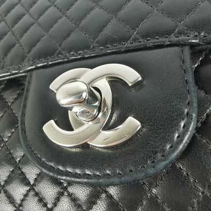 Chanel Classic Single Flap Medium Black Micro Lambskin Silver