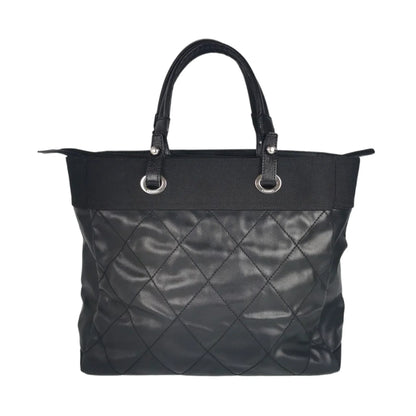 Chanel Tote Bag Black Coated Canvas