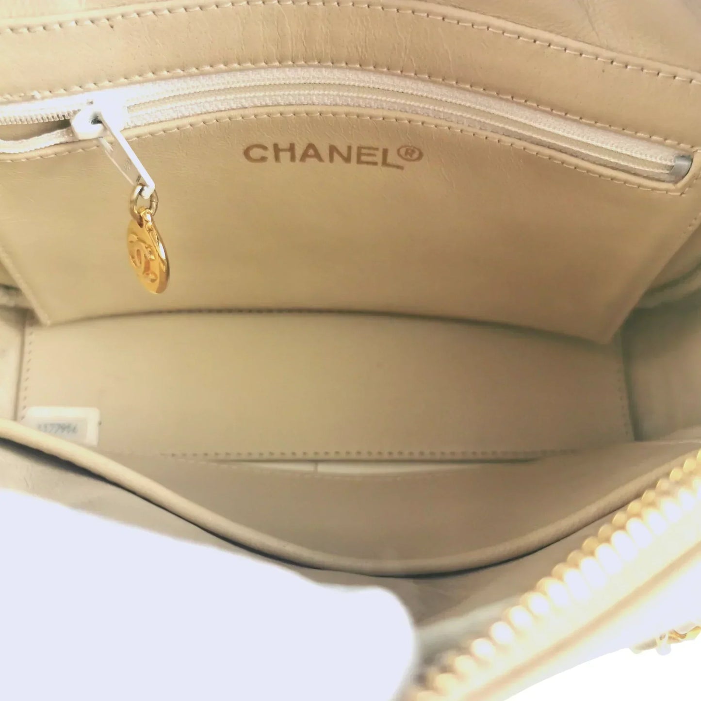 Chanel Camera Bag Small Beige Lambskin Gold