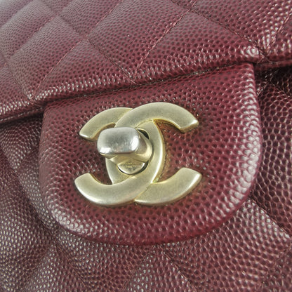 Chanel Classic Double Flap Medium Burgundy Caviar Gold