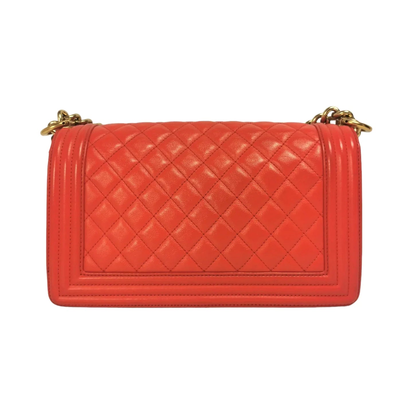 Chanel Boy Medium Red Lambskin Gold