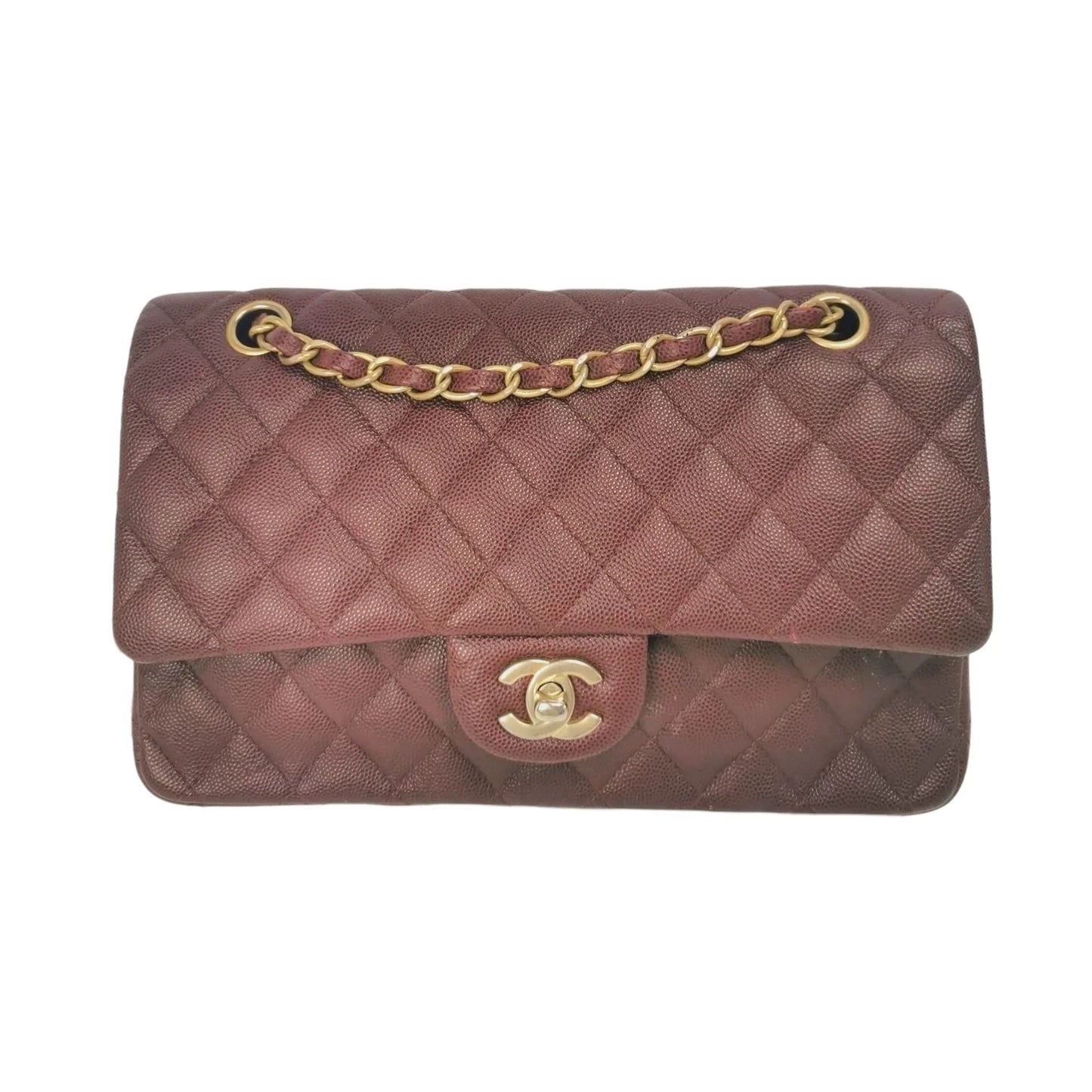 Chanel Classic Double Flap Medium Burgundy Caviar Gold