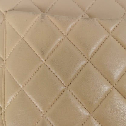 Chanel Classic Single Flap Jumbo Tan Beige Lambskin Gold