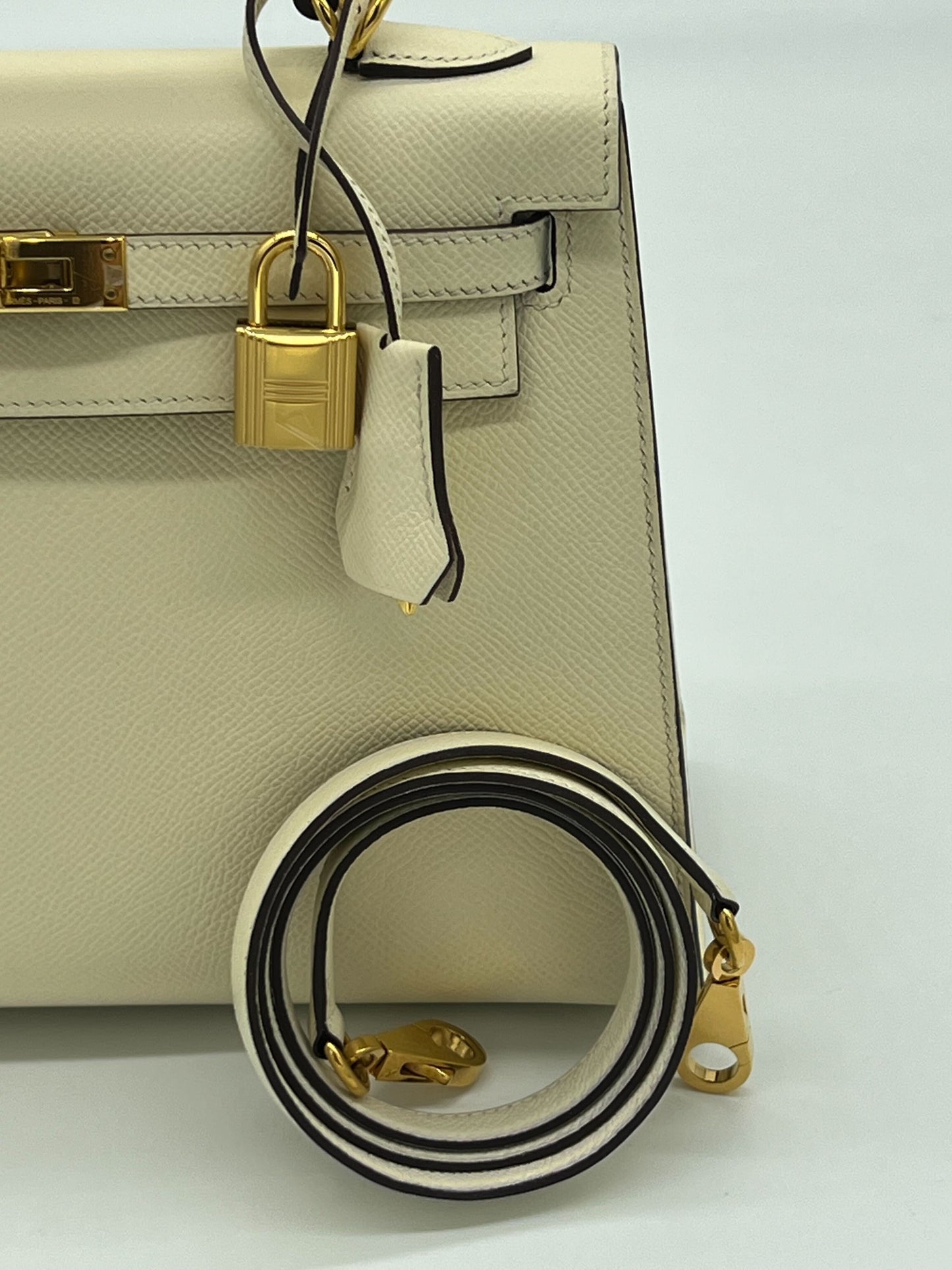 Hermes Kelly 25 Sellier Nata Epsom Gold Hardware