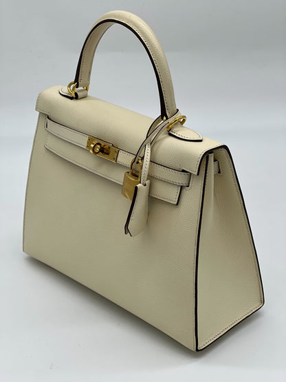 Hermes Kelly 25 Sellier Nata Epsom Gold Hardware