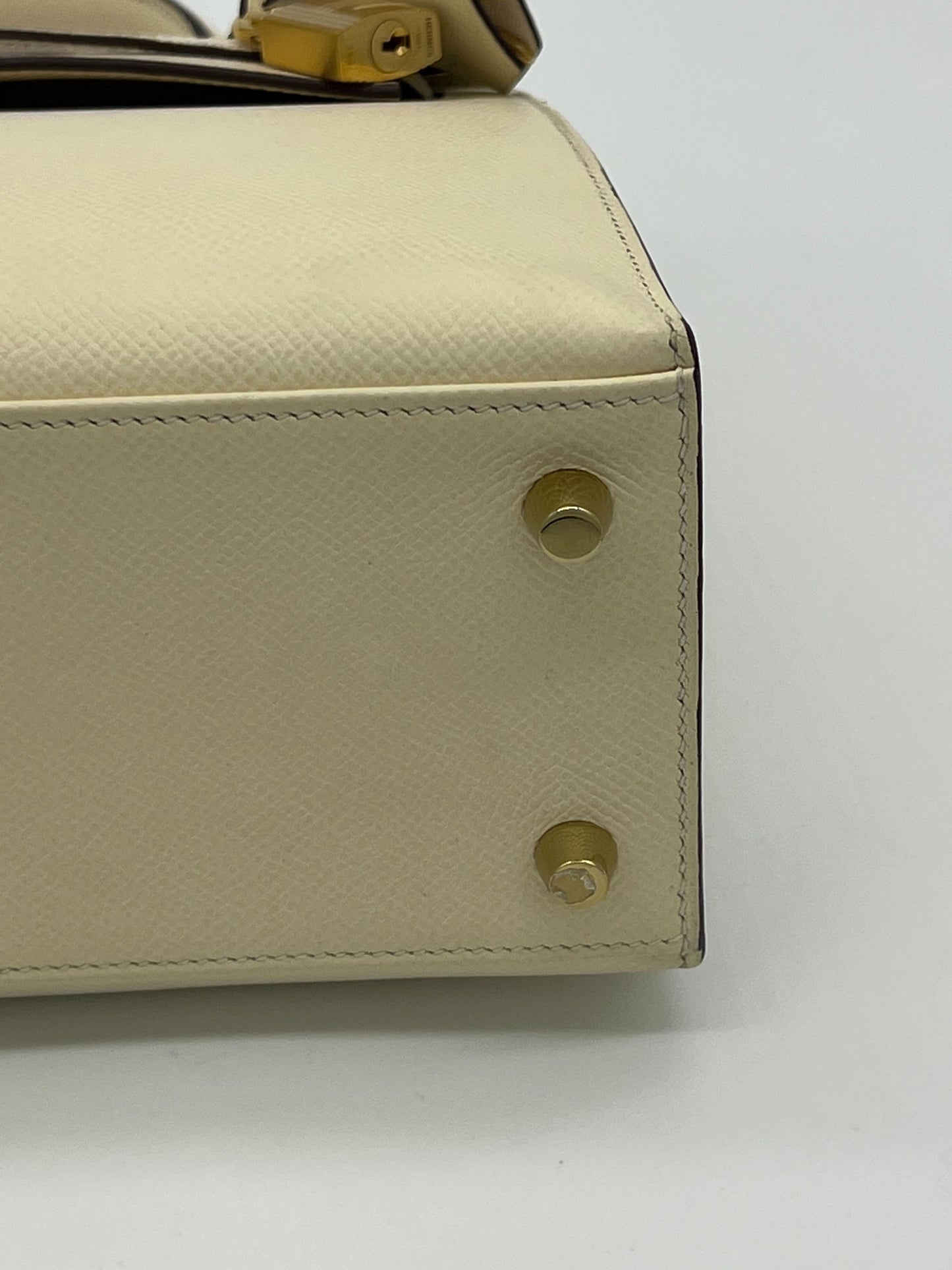 Hermes Kelly 25 Sellier Nata Epsom Gold Hardware