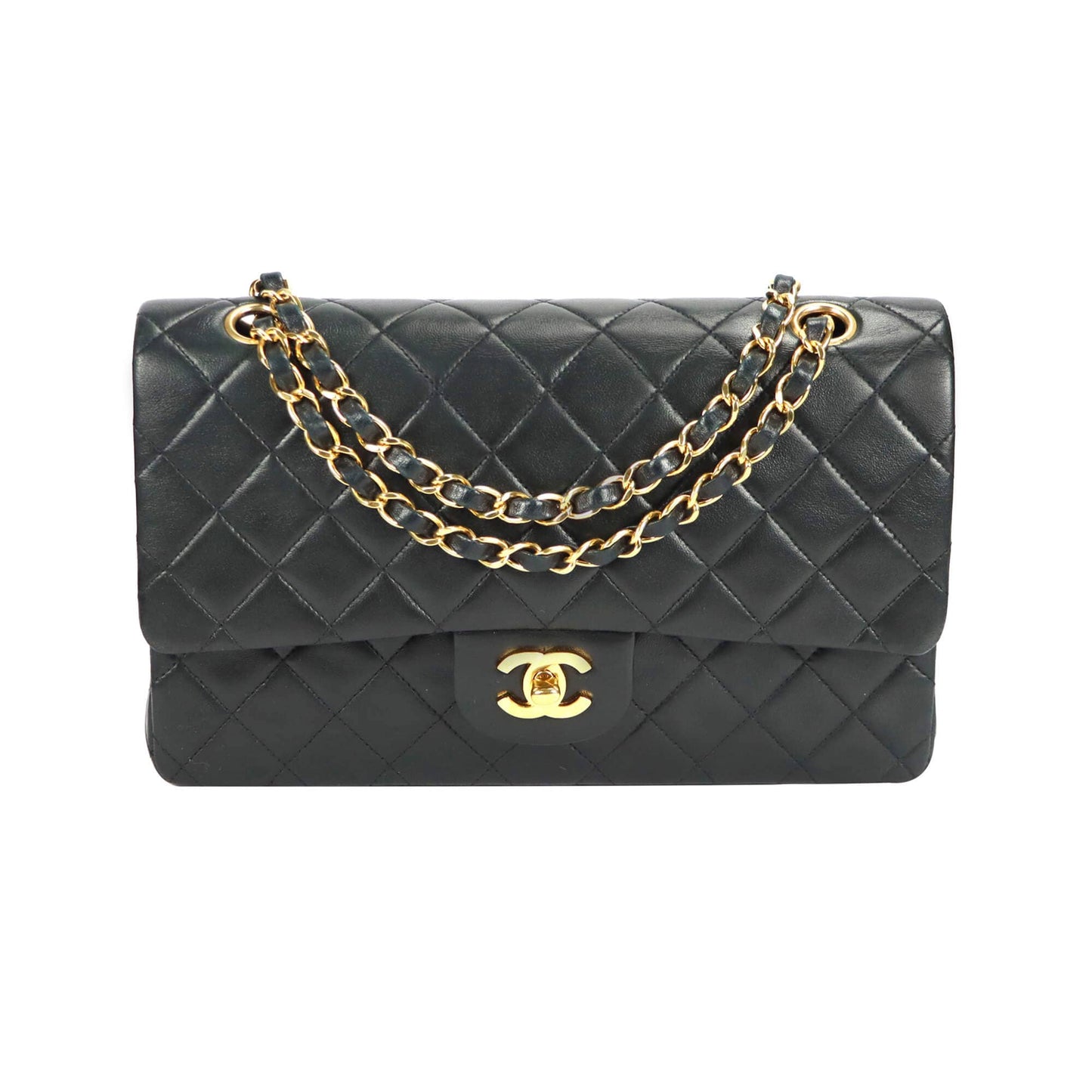 Chanel Classic Double Flap Medium Black Lambskin Gold