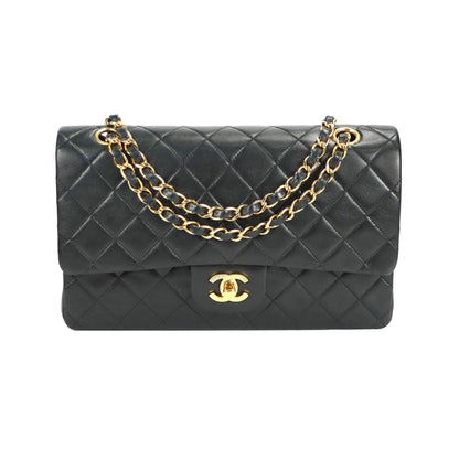 Chanel Classic Double Flap Medium Black Lambskin Gold