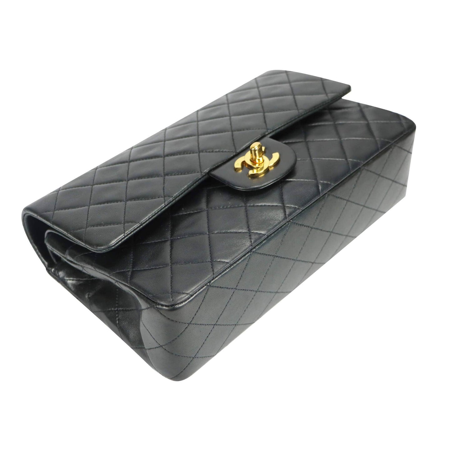 Chanel Classic Double Flap Medium Black Lambskin Gold