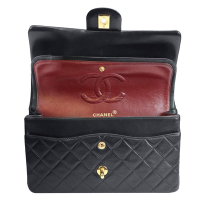 Chanel Classic Double Flap Medium Black Lambskin Gold