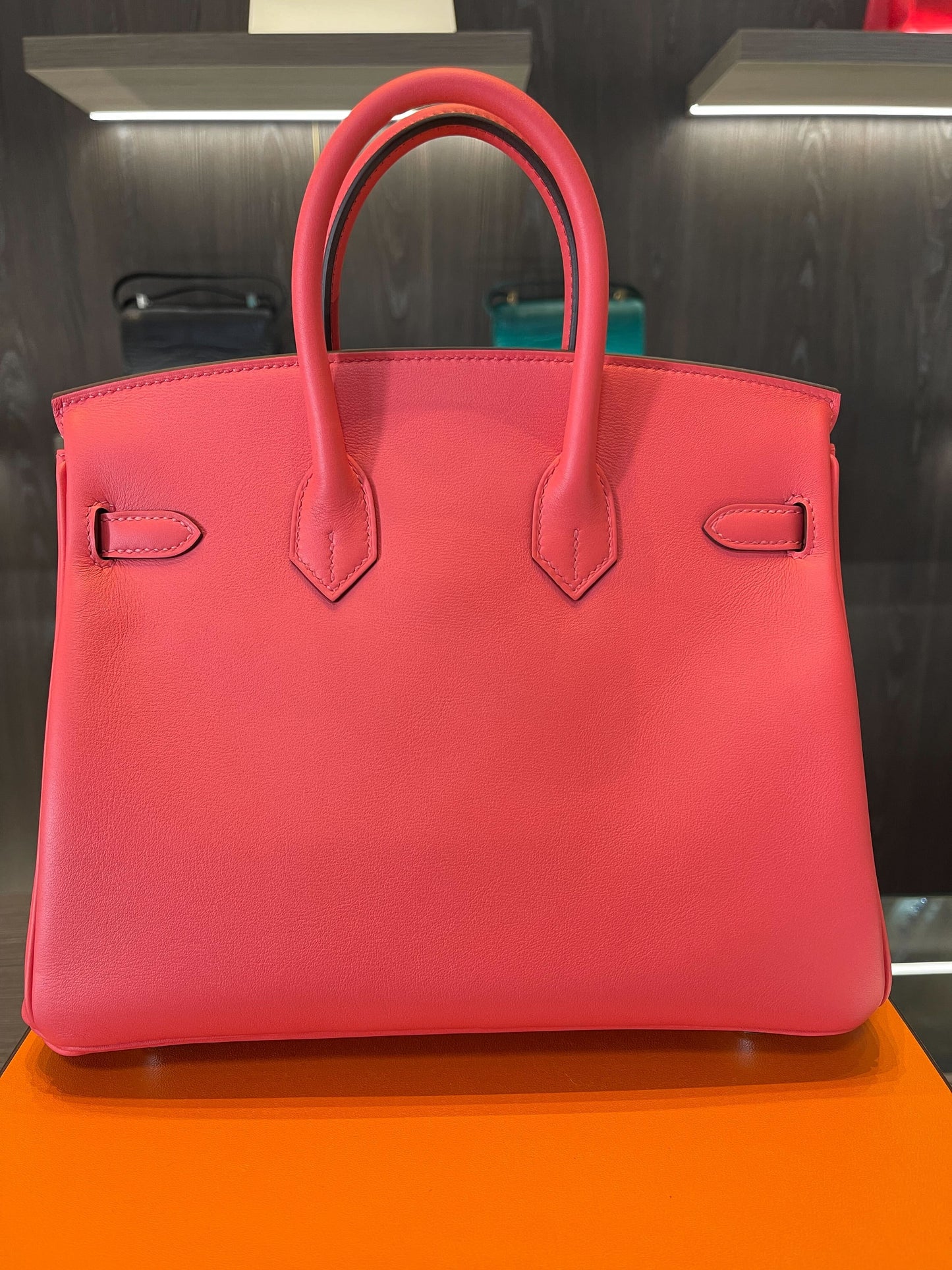 Hermes Birkin 25 Swift Rose Texas Palladium Hardware