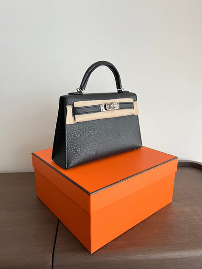 Hermès Mini Kelly 20 Black Epsom PHW