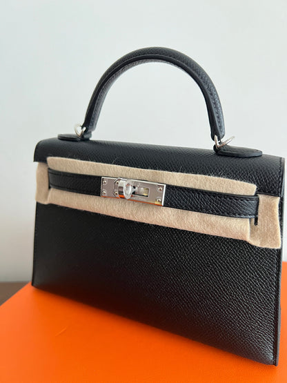 Hermès Mini Kelly 20 Black Epsom PHW