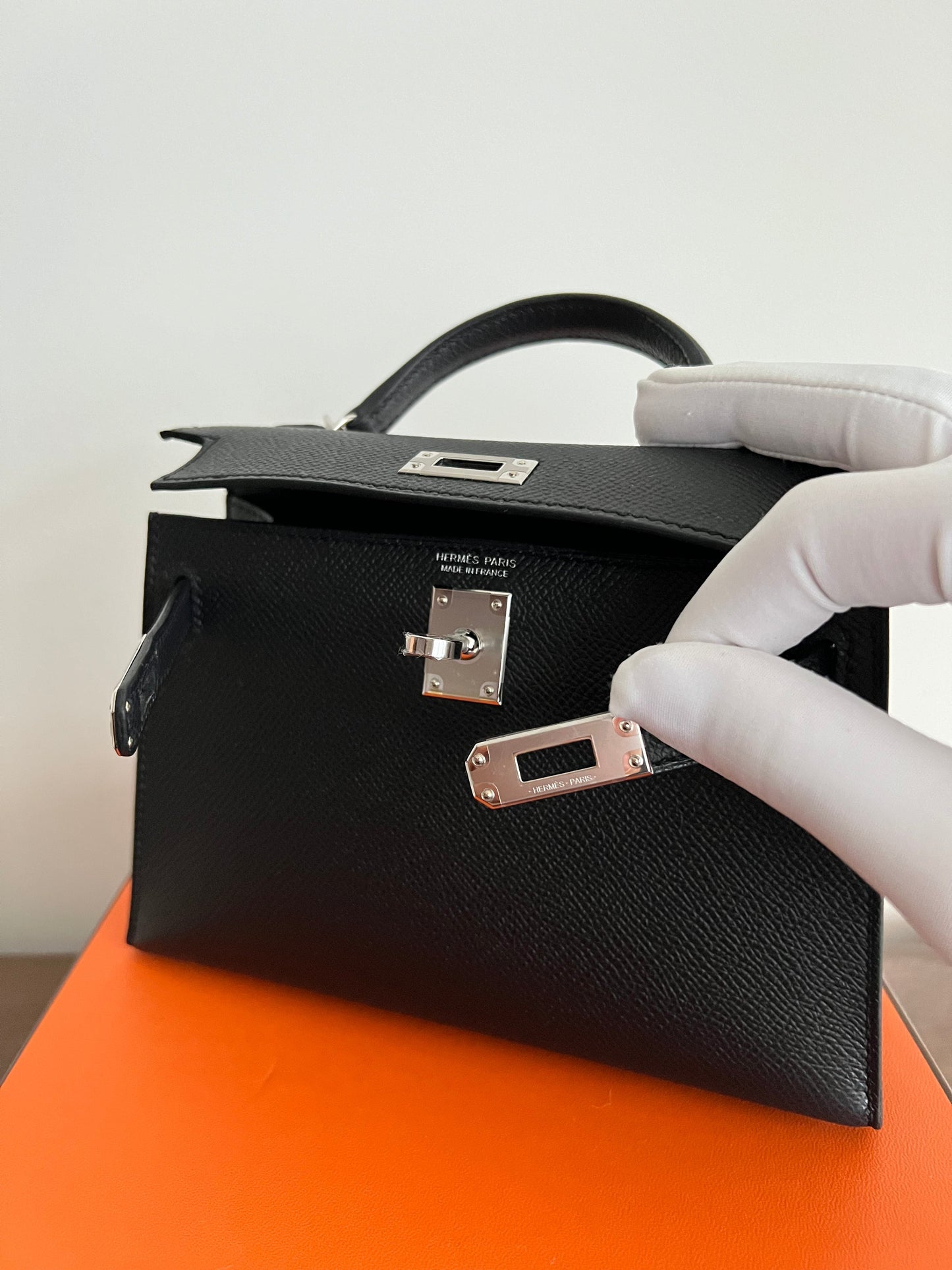 Hermès Mini Kelly 20 Black Epsom PHW