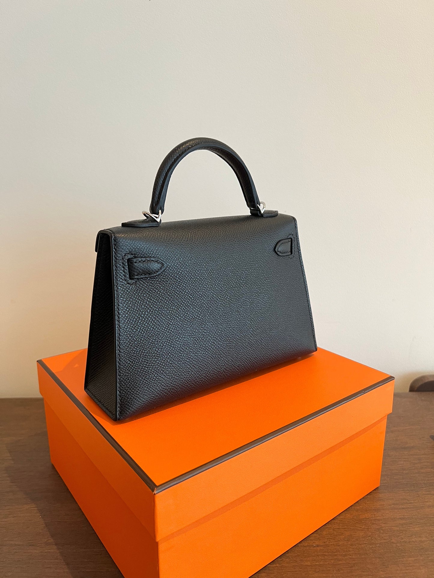 Hermès Mini Kelly 20 Black Epsom PHW