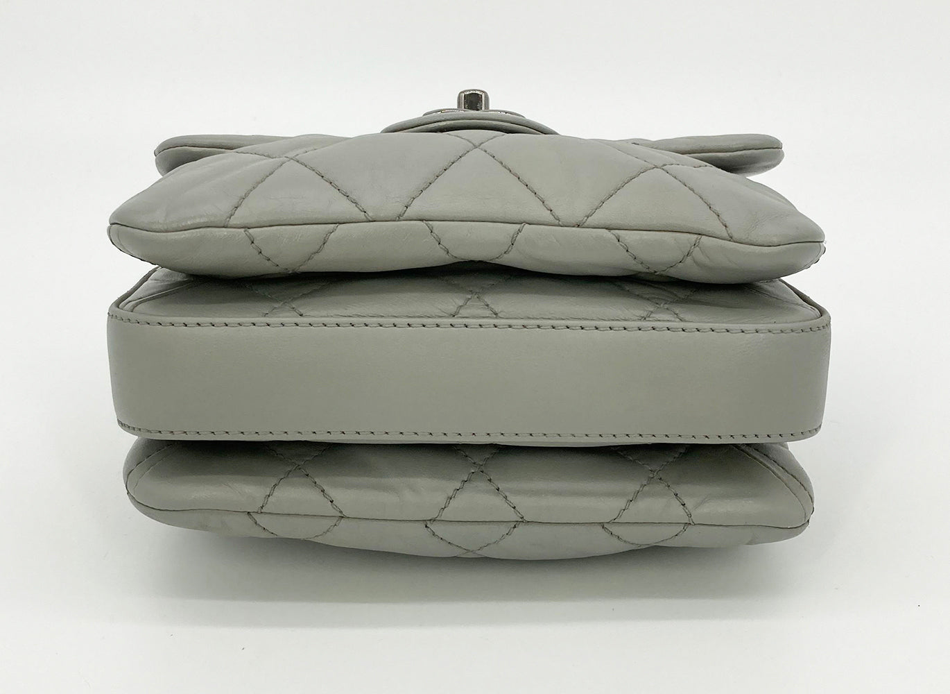 Chanel Grey Quilted Leather Mini Accordion Bag