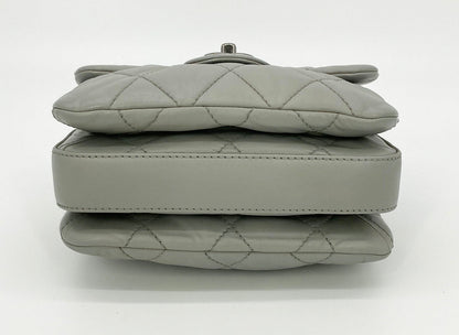 Chanel Grey Quilted Leather Mini Accordion Bag