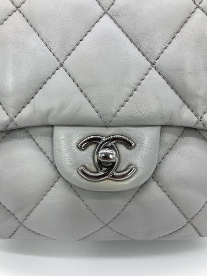 Chanel Grey Quilted Leather Mini Accordion Bag