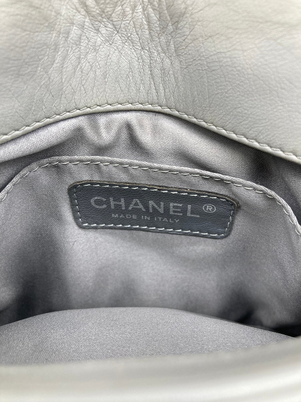 Chanel Grey Quilted Leather Mini Accordion Bag