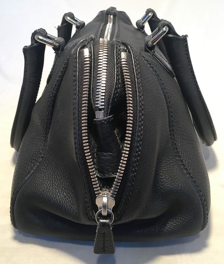 Chanel Black Leather Zip and Tassel Pull Tote Bag