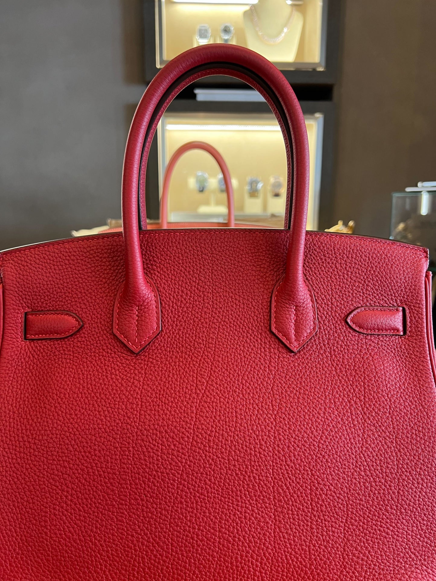 Hermes Birkin 30 Rouge Vif Togo Palladium Hardware