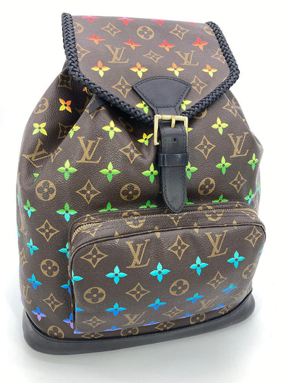 Louis Vuitton  OOAK Hand Painted Leather Wrapped Montsouris GM Backpack