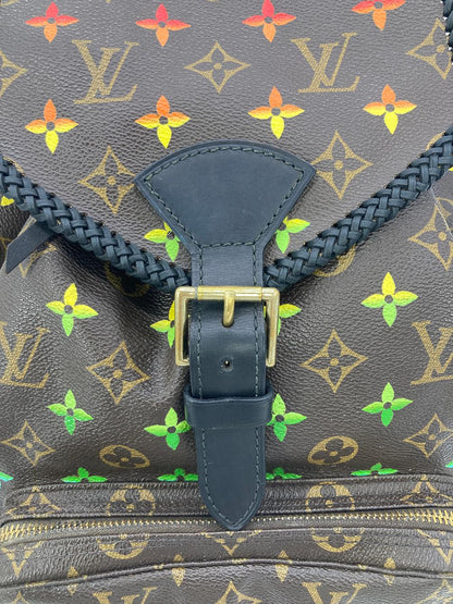 Louis Vuitton  OOAK Hand Painted Leather Wrapped Montsouris GM Backpack