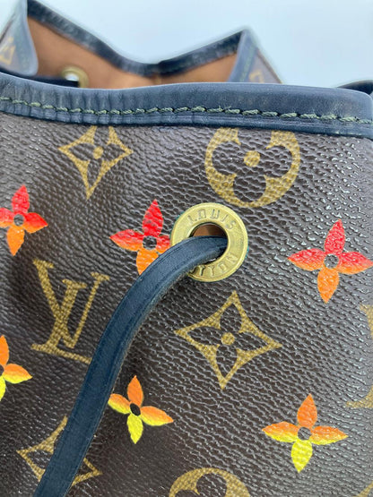 Louis Vuitton  OOAK Hand Painted Leather Wrapped Montsouris GM Backpack