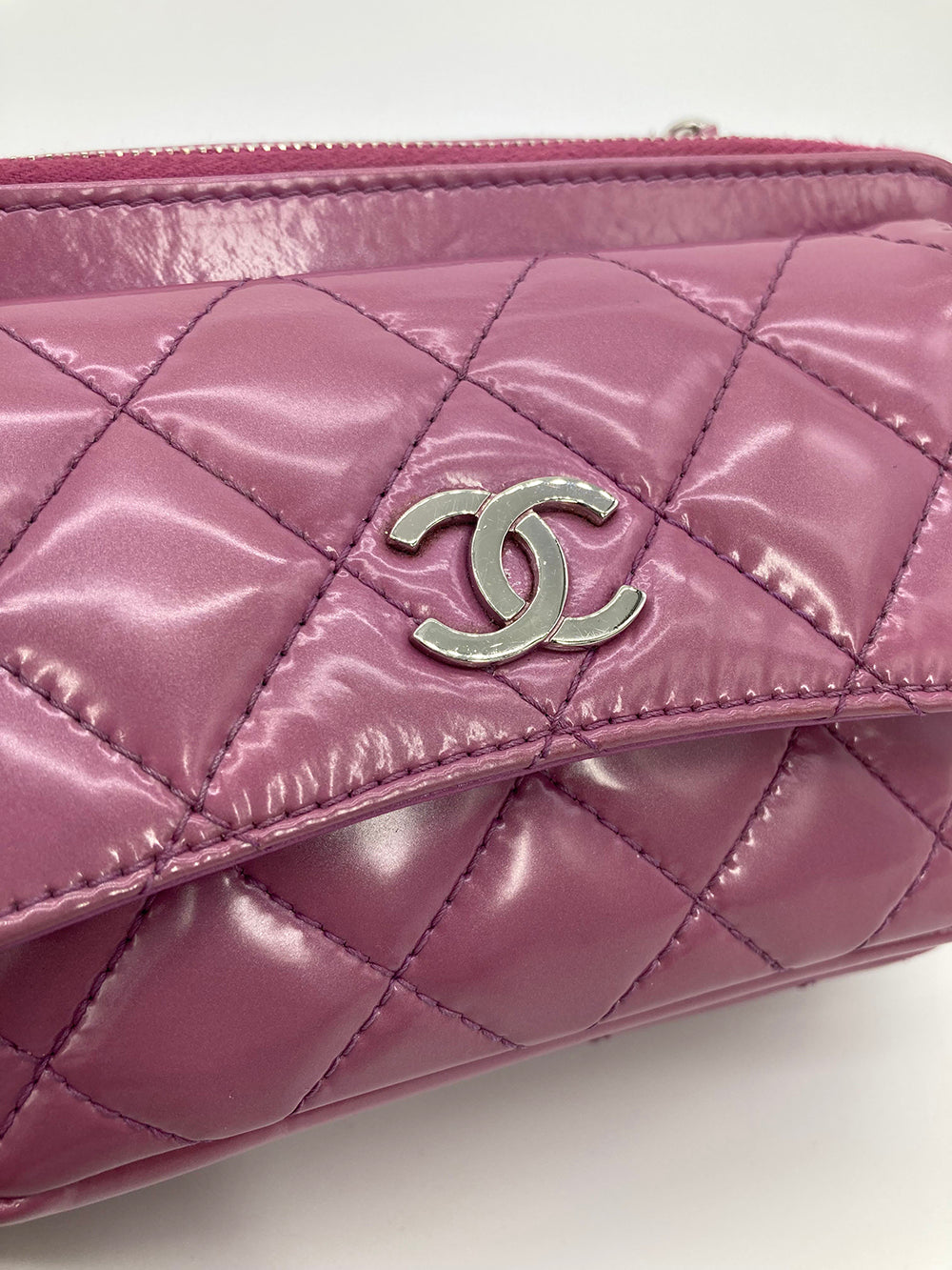 Chanel Purple Patent Pocket Box Camera Case