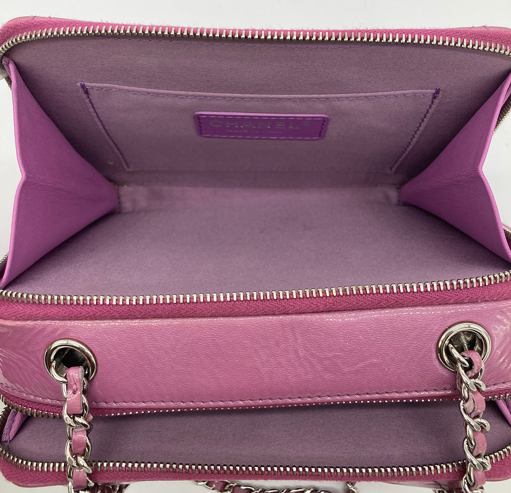 Chanel Purple Patent Pocket Box Camera Case