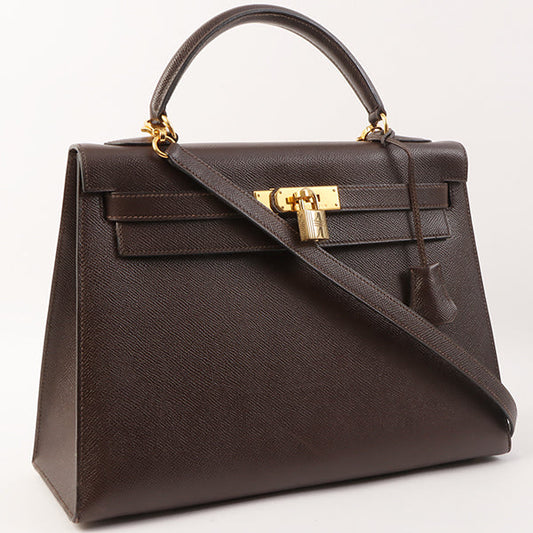 Hermes 1994 Made Kelly Bag 32Cm Chocolate