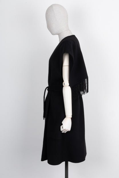 HERMES Gilet Fringed Cashmere Black