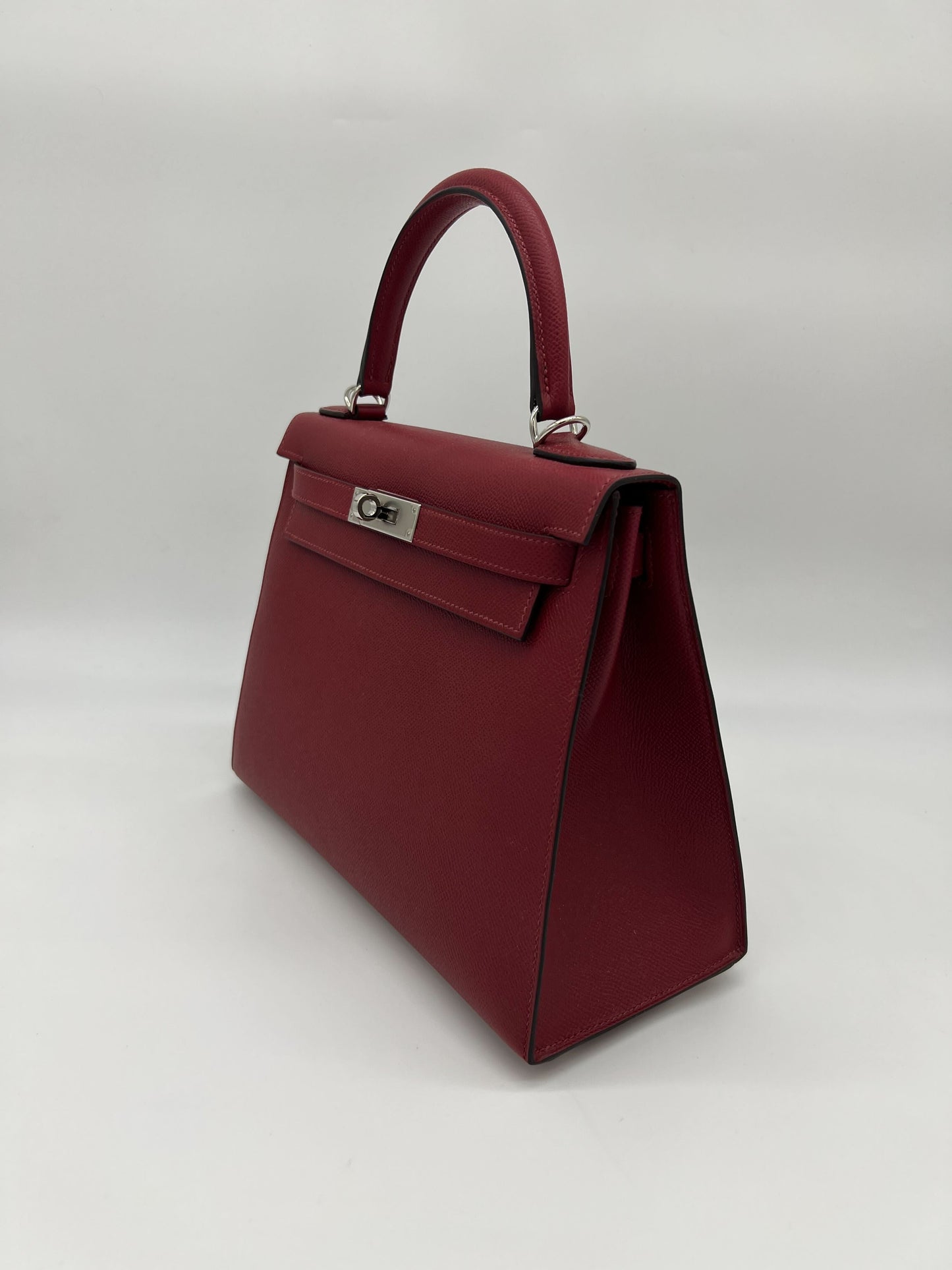 Hermes Kelly II 28 Sellier Verso Veau Epsom AJ Rouge Grenat Rose Pourpre