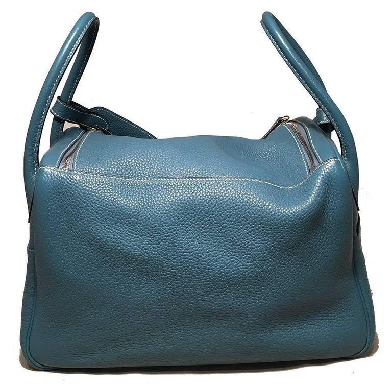 Hermes Blue Jean Clemence leather Lindy Bag