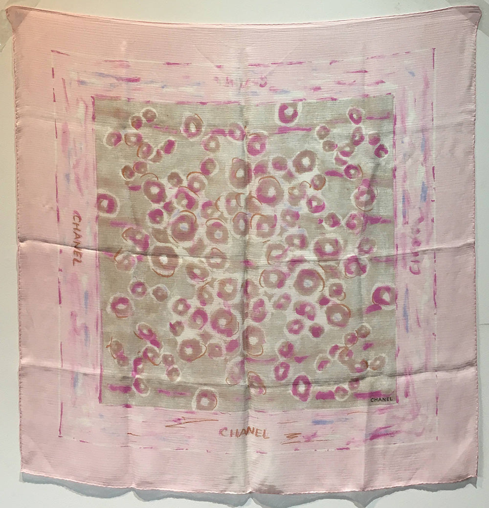 Chanel Sheer Pink Silk Scarf