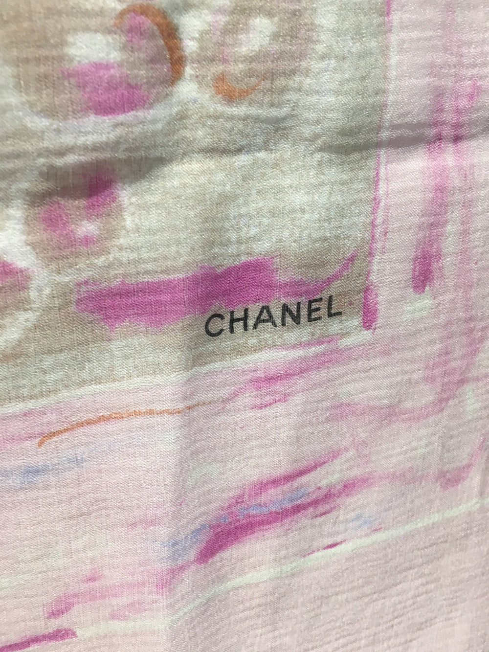 Chanel Sheer Pink Silk Scarf