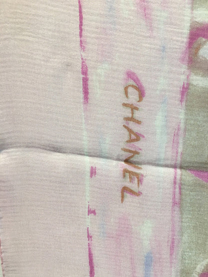 Chanel Sheer Pink Silk Scarf