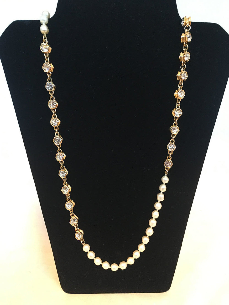 Chanel Vintage Pearl and Crystal Beaded Necklace