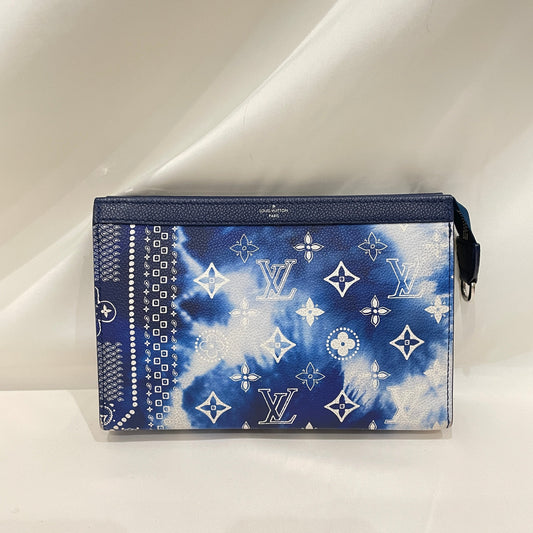 Louis Vuitton Blue Monogram Bandana Wearable Wallet Sku# 80911