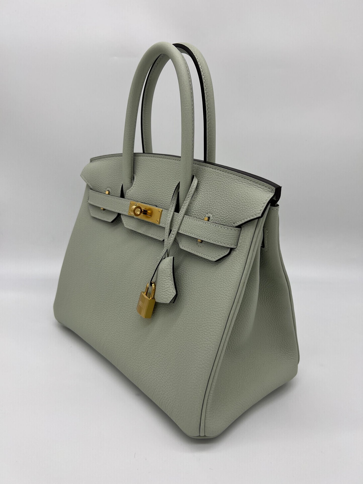 Hermes Birkin 30 Veau Togo Gris Neve Gold Hardware