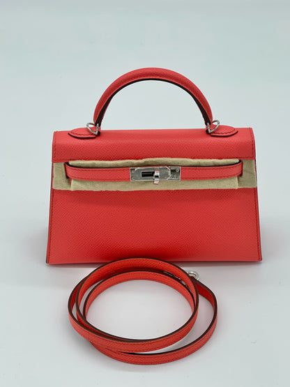 Hermes Kelly 20 Epsom Rose Texas Palladium Hardware