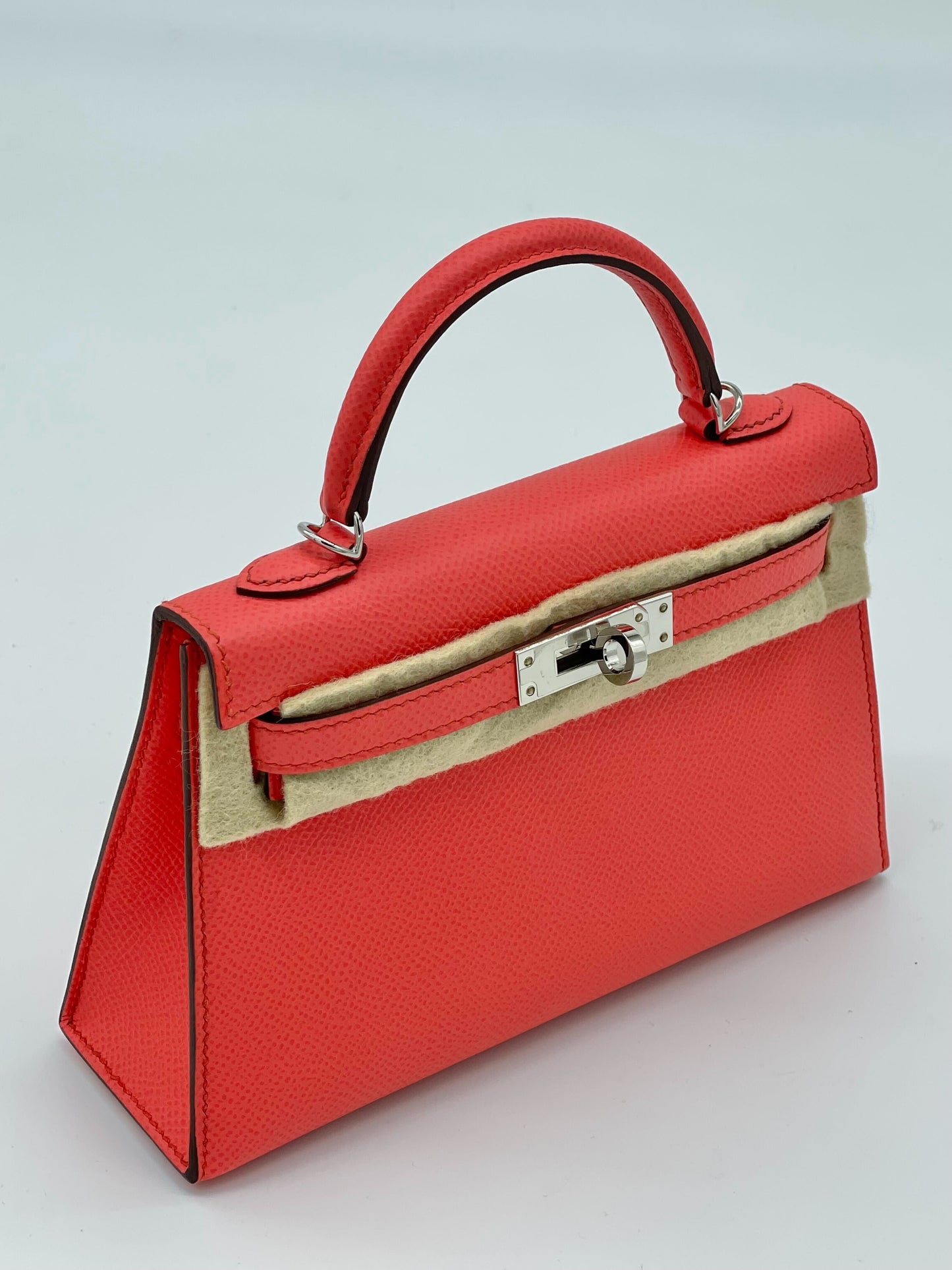 Hermes Kelly 20 Epsom Rose Texas Palladium Hardware