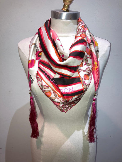 Louis Vuitton  Limited Edition Tassel Silk Scarf