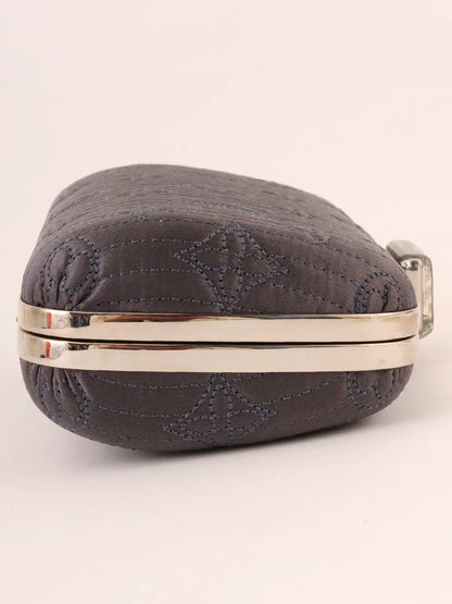 LOUIS VUITTON 2008 Made Monogram Motard Minaudiere Grey Navy