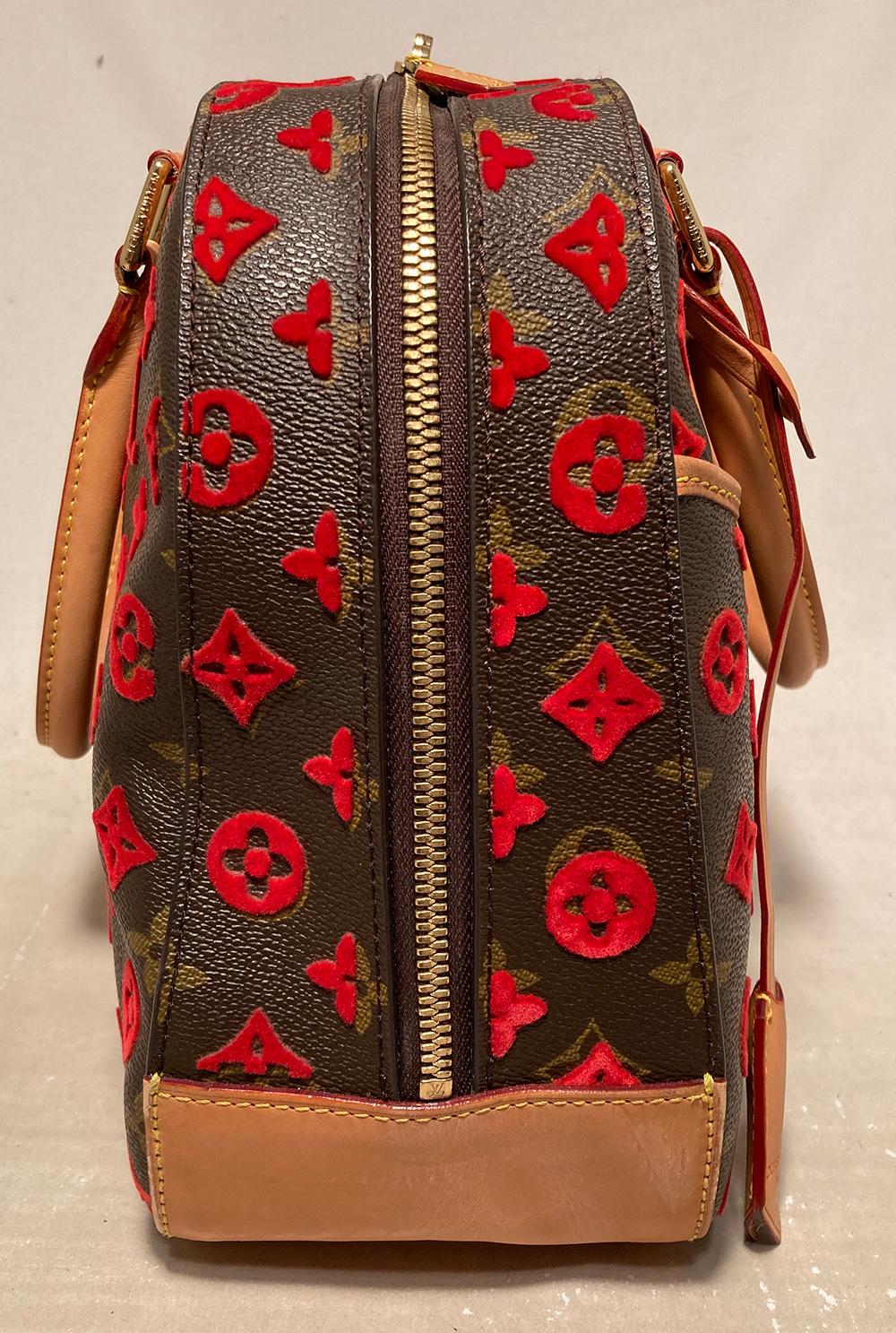 Louis Vuitton  Limited Edition Rouge Monogram Tuffetage Deauville Cube Bag