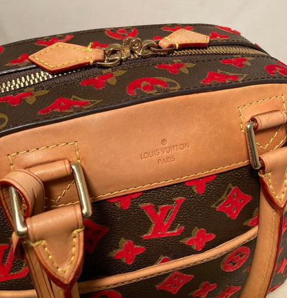 Louis Vuitton  Limited Edition Rouge Monogram Tuffetage Deauville Cube Bag