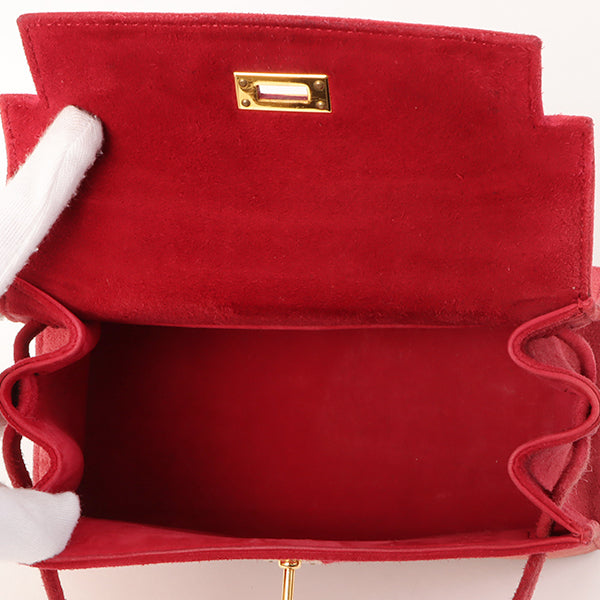 Hermes 1998 Made Debris Mini Kelly Bag Rouge Grenat