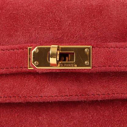 Hermes 1998 Made Debris Mini Kelly Bag Rouge Grenat